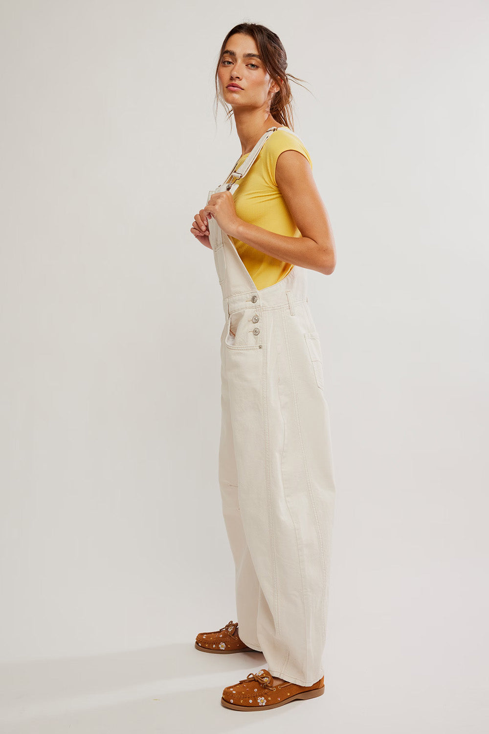 Free People - Good Luck Overall - Milk - Side