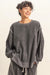 Double Zero - Mineral Washed Oversized LS - Charcoal - Front