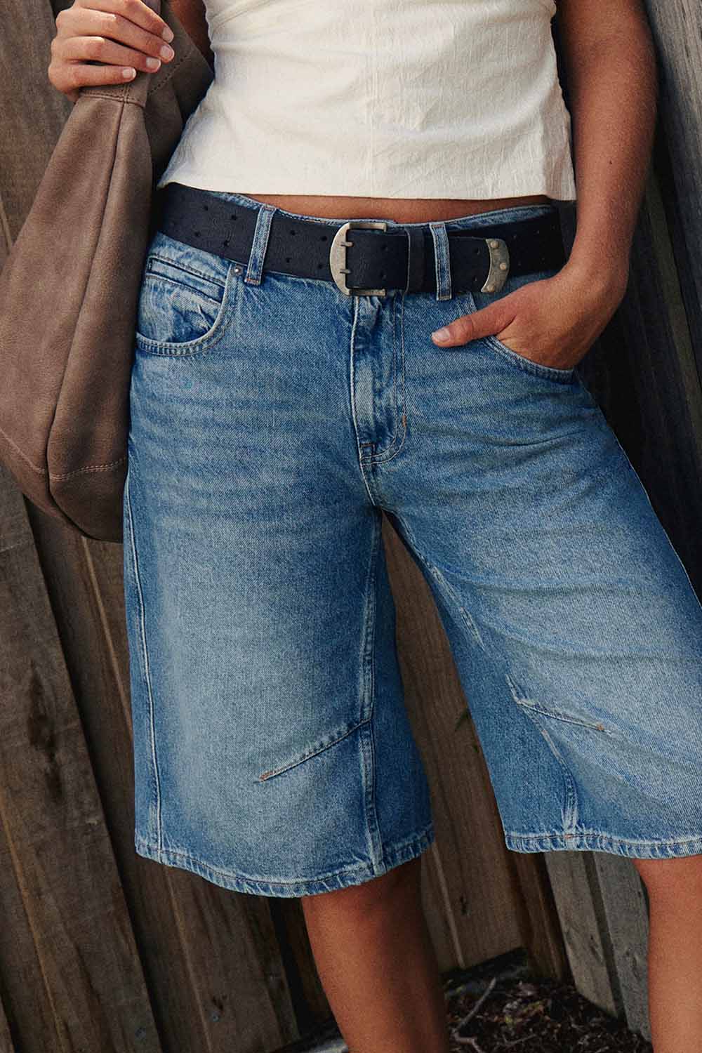 Free People - Double Cross Belt - Black - Model