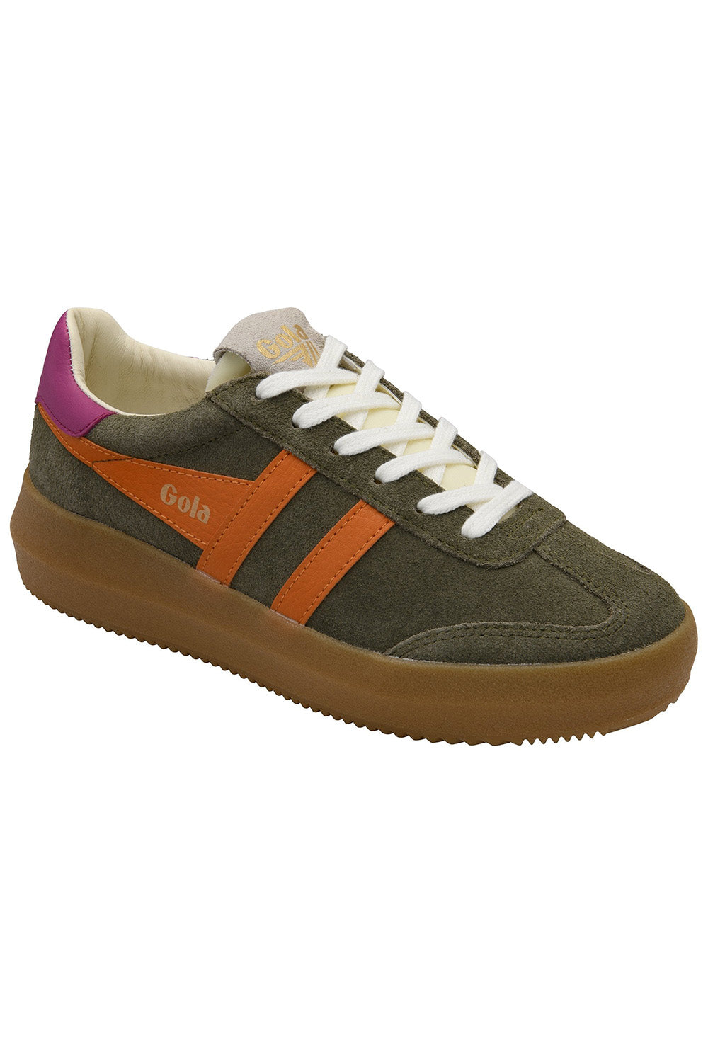 gola athena khaki clementine fuschia profile