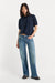 Good American The Gym Tee in New Navy — Full-body view