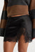 Good American The Lace Trim Skirt in Black — Lace detail view