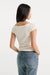 Good American The Variegated Rib Top in Chalk — Back view
