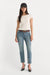 Good American The Variegated Rib Top in Chalk — Full-body view