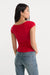 Good American The Variegated Rib Top in Crimson Rose — Back view