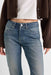 Good American Vintage Straight Ankle in Indigo1282 — Waistband detail view