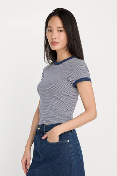 good american baby ringer tee horizon stripe side