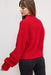 good american chunky knit mock neck sweater chili back