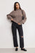 good american chunky knit mock neck sweater smoke