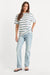 good american cotton stripe oversized tee harbor cloud white