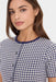 good american cropped ss cardigan navy gingham detail