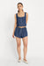 good american denim button front tank indigo1187