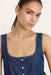 good american denim button front tank indigo1187 detail