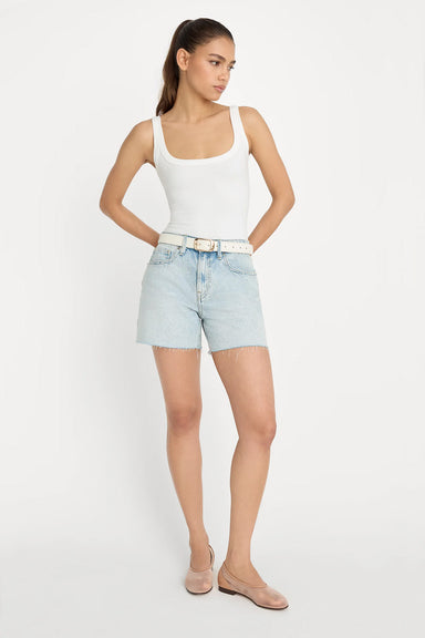 good american everyday shorts indigo 1161 front