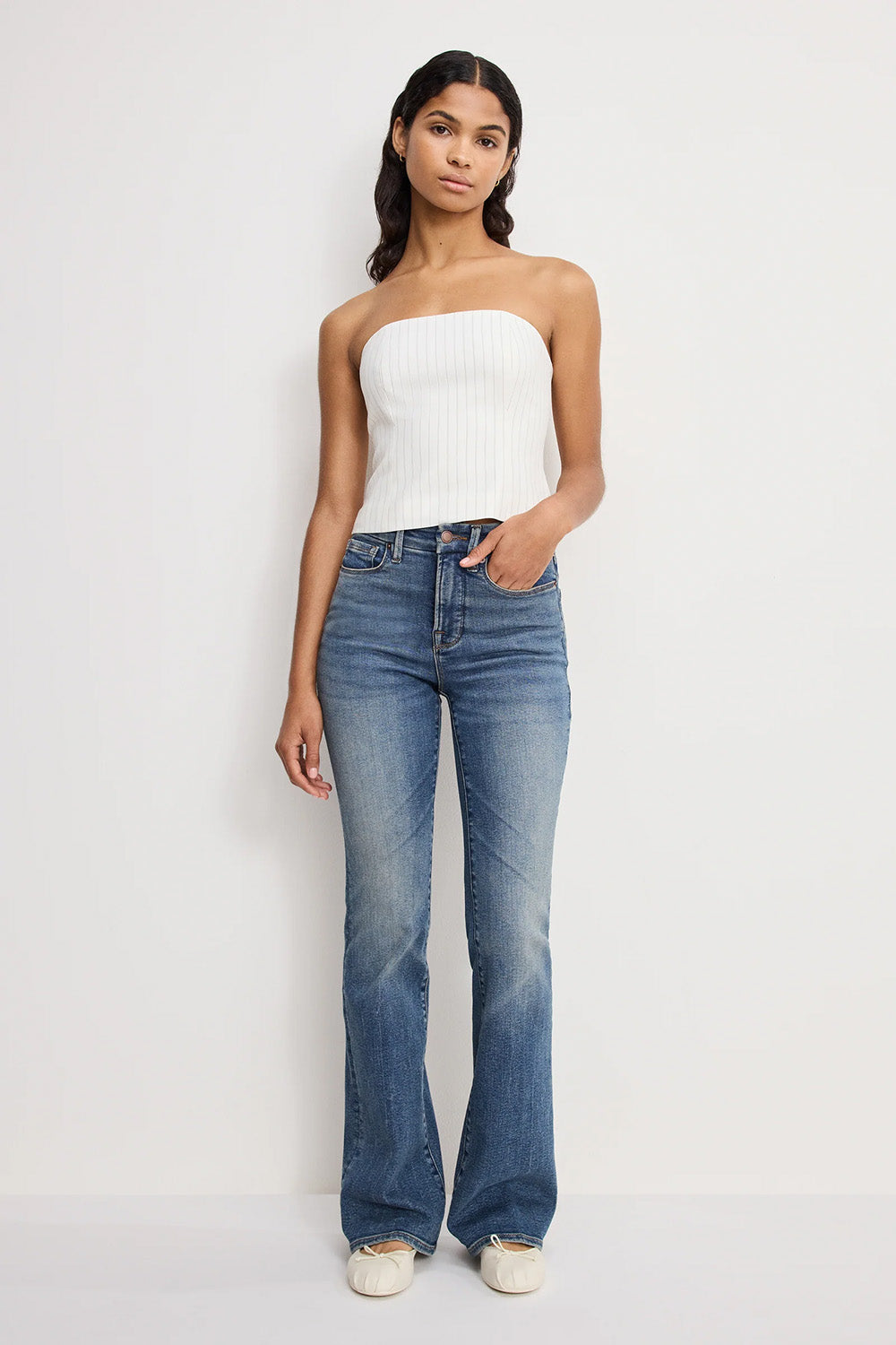 good american good classic bootcut indigo1128 front