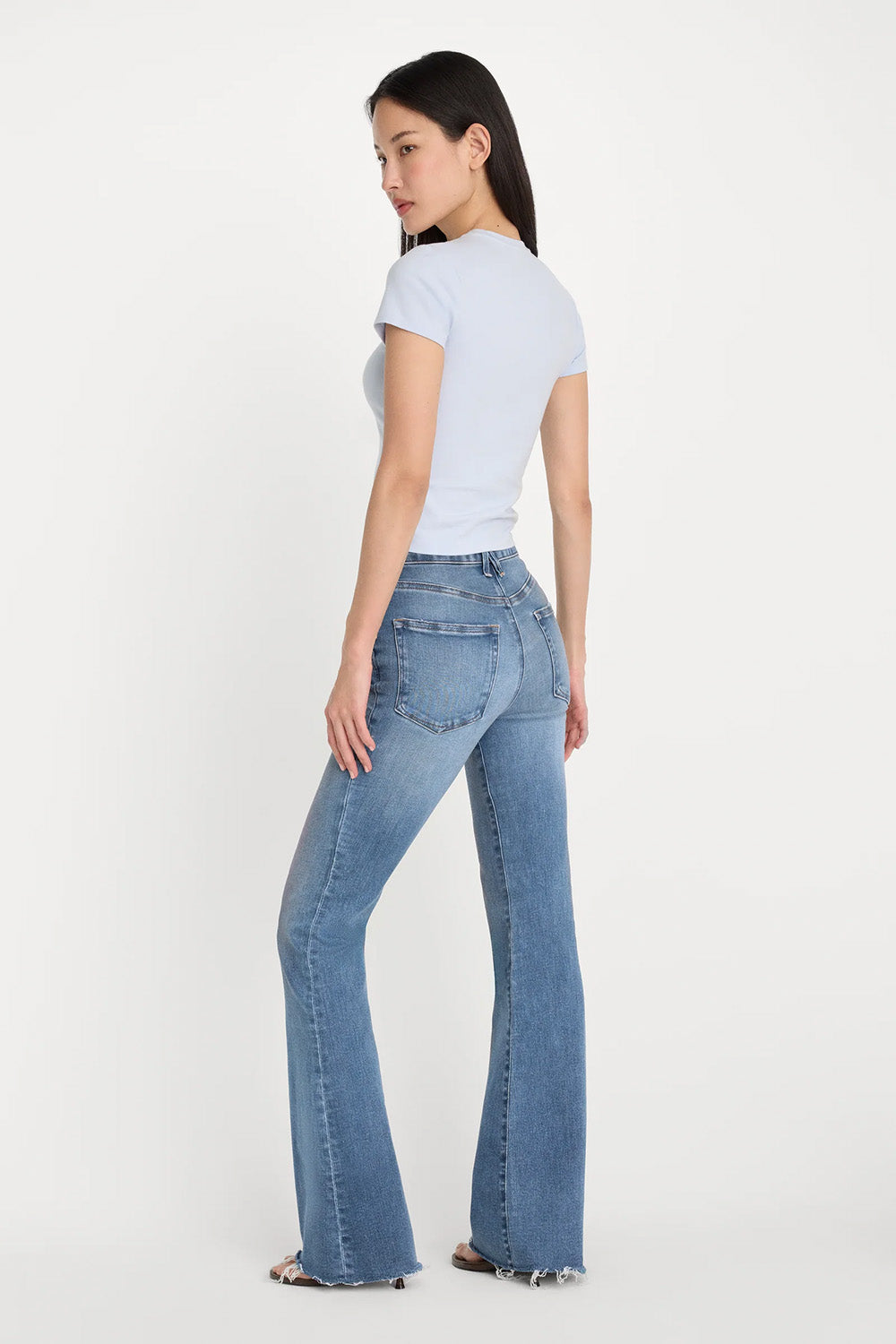 good american good legs flare jeans indigo1211 back