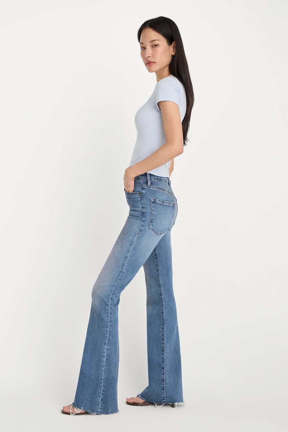 good american good legs flare jeans indigo1211 side