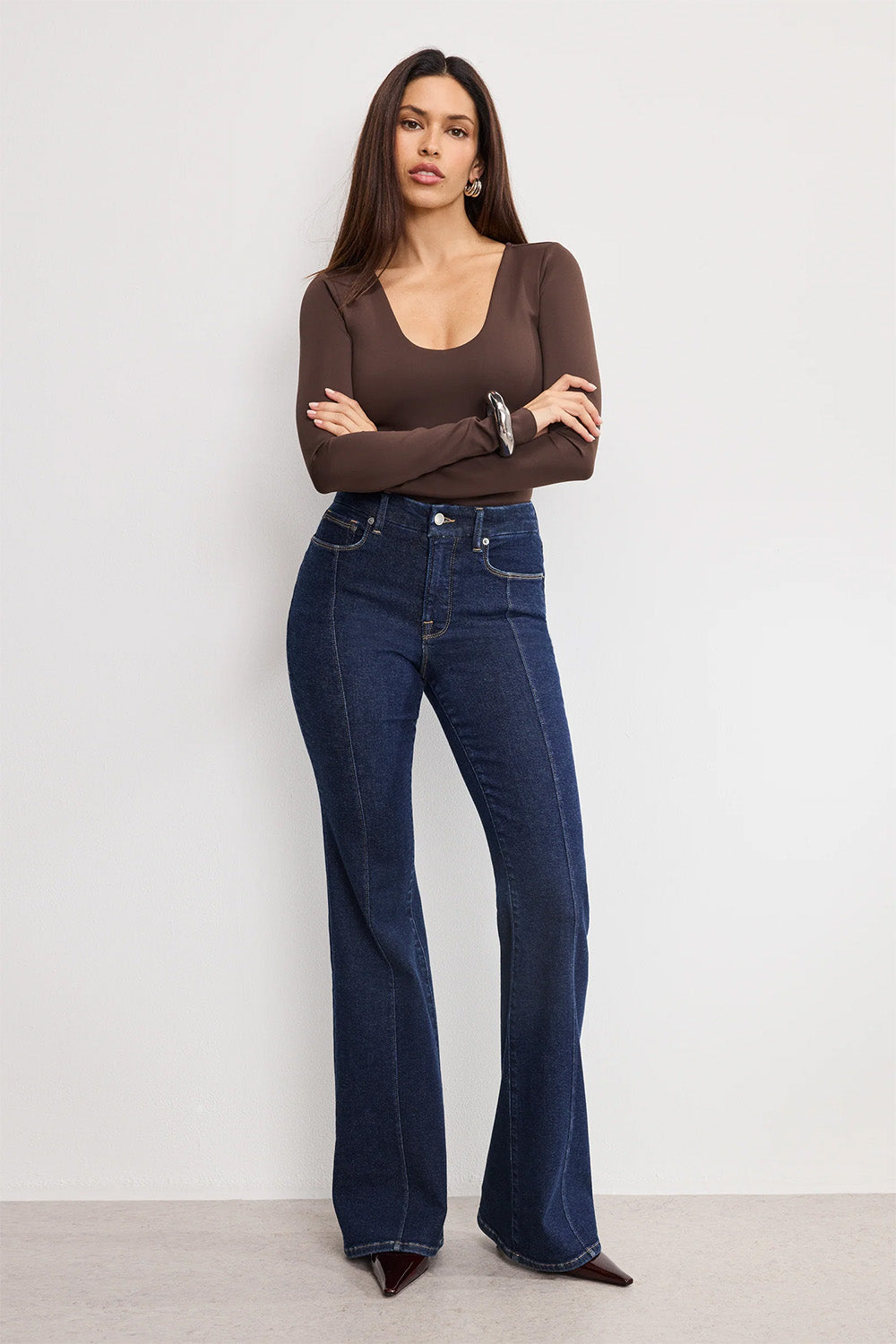 Good American - Good Legs Flare Jeans - Indigo - Front