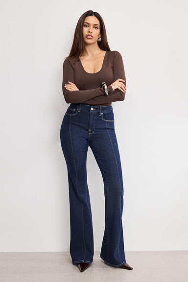 Good American - Good Legs Flare Jeans - Indigo - Front
