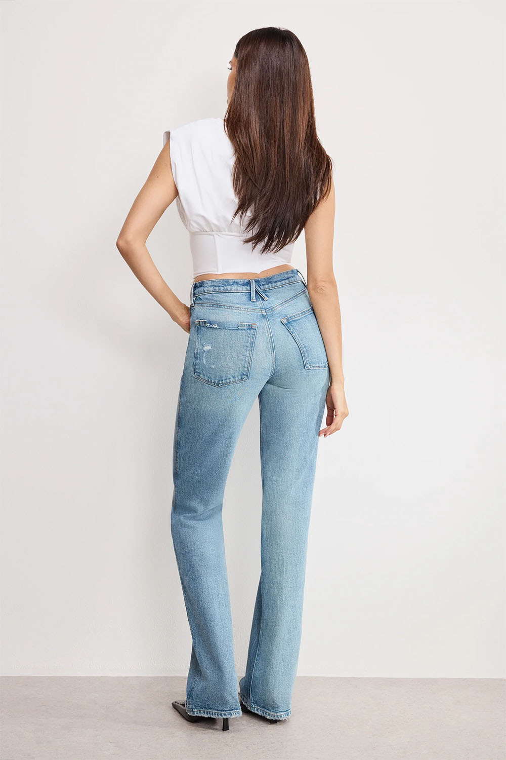 Good American - Good Standard Bootcut Jeans - Indigo - Back