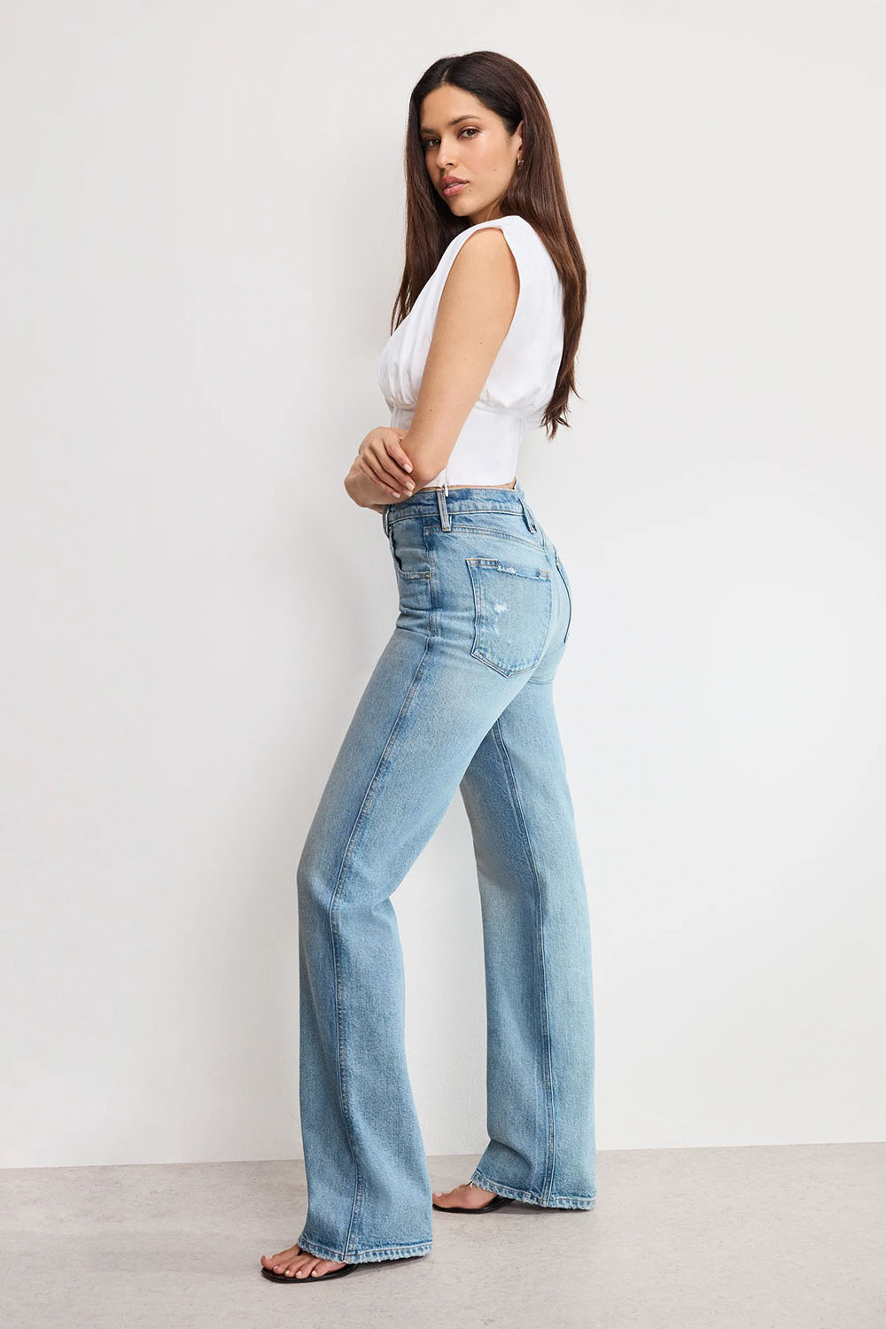 Good American - Good Standard Bootcut Jeans - Indigo - Side