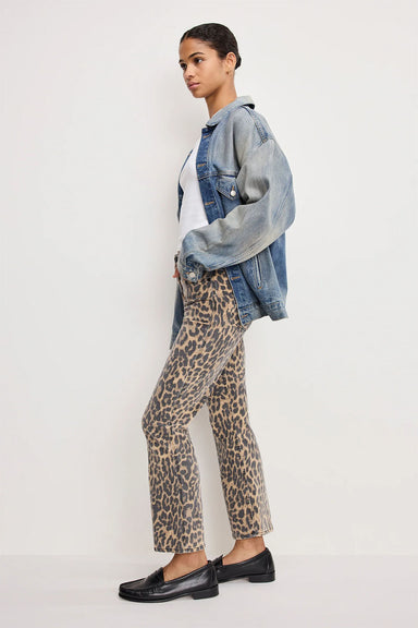 good american good standard kick flare lucky leopard side