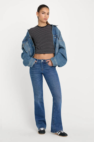 good american low rise boot jean indigo1218 front