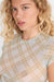 good american mesh cap sleeve baby tee summer plaid honey detail