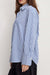 good american poplin oversized shirt indigo stripe side