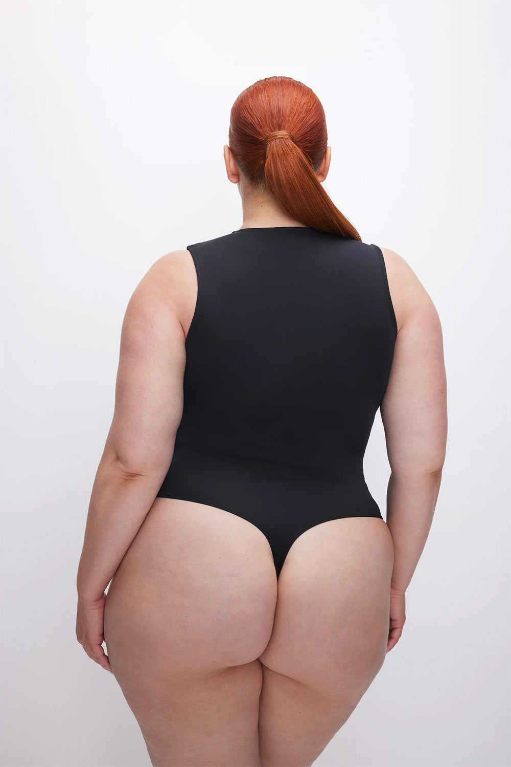 good american scuba deep v bodysuit black plus back