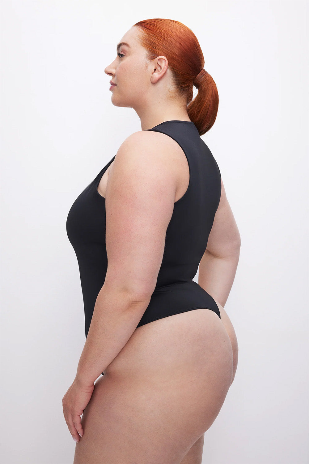 good american scuba deep v bodysuit black plus side