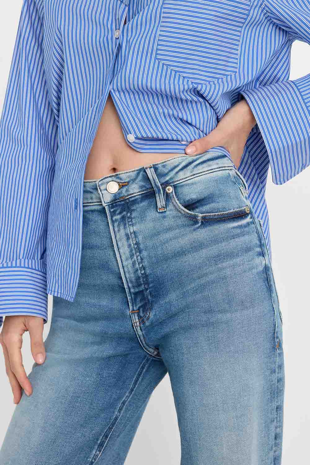 good american soft tech true straight jeans indigo1214 detail