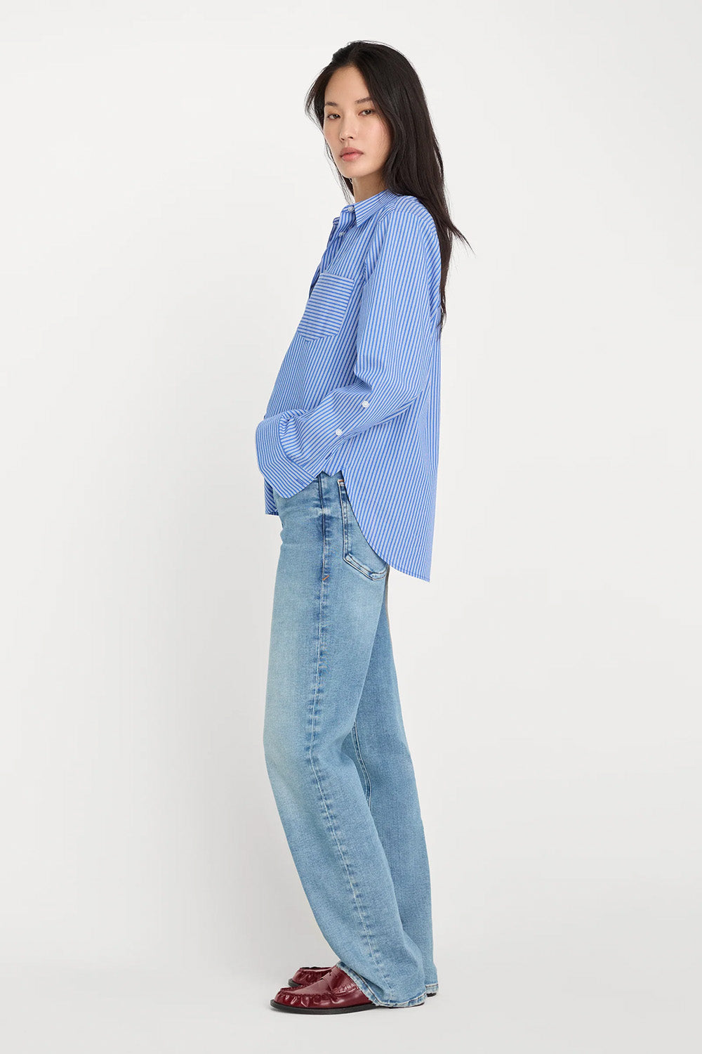 good american soft tech true straight jeans indigo1214 side