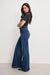 good american soft tech waist palazzo jeans indigo511 side