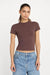 good american super stretch baby tee bitter cocoa front
