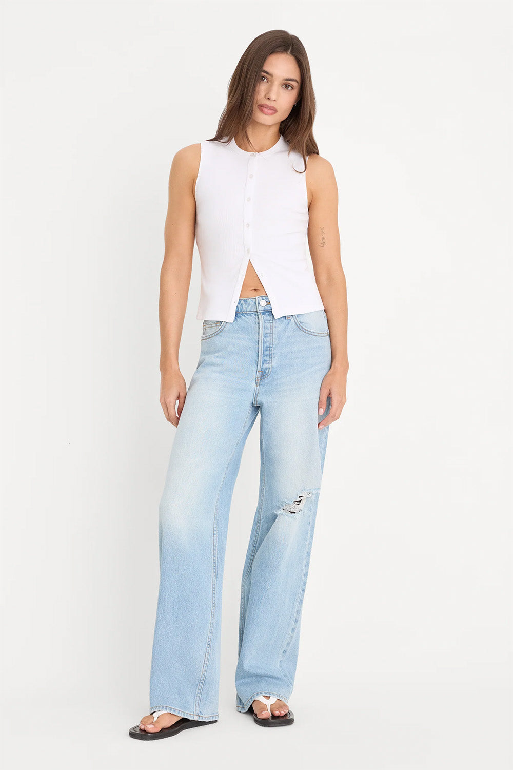 good american the rib splay top white 
