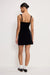 Good American - Velvet Mini Dress - Black  - Back