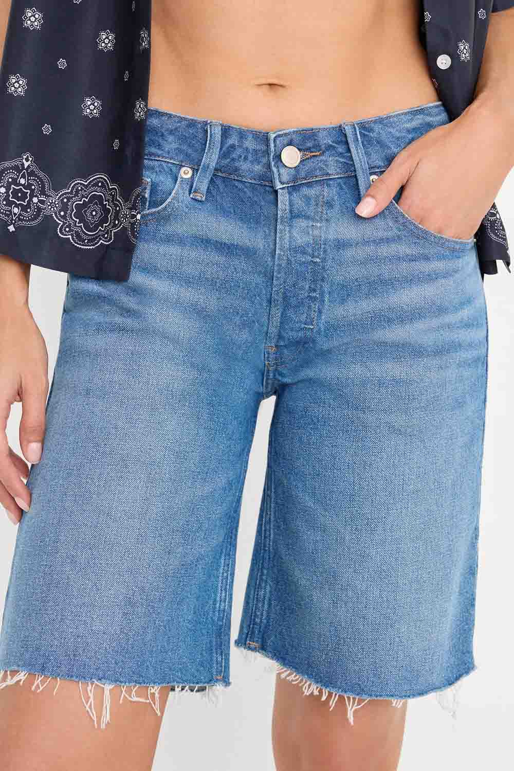 good american vintage bermuda indigo1387 detail