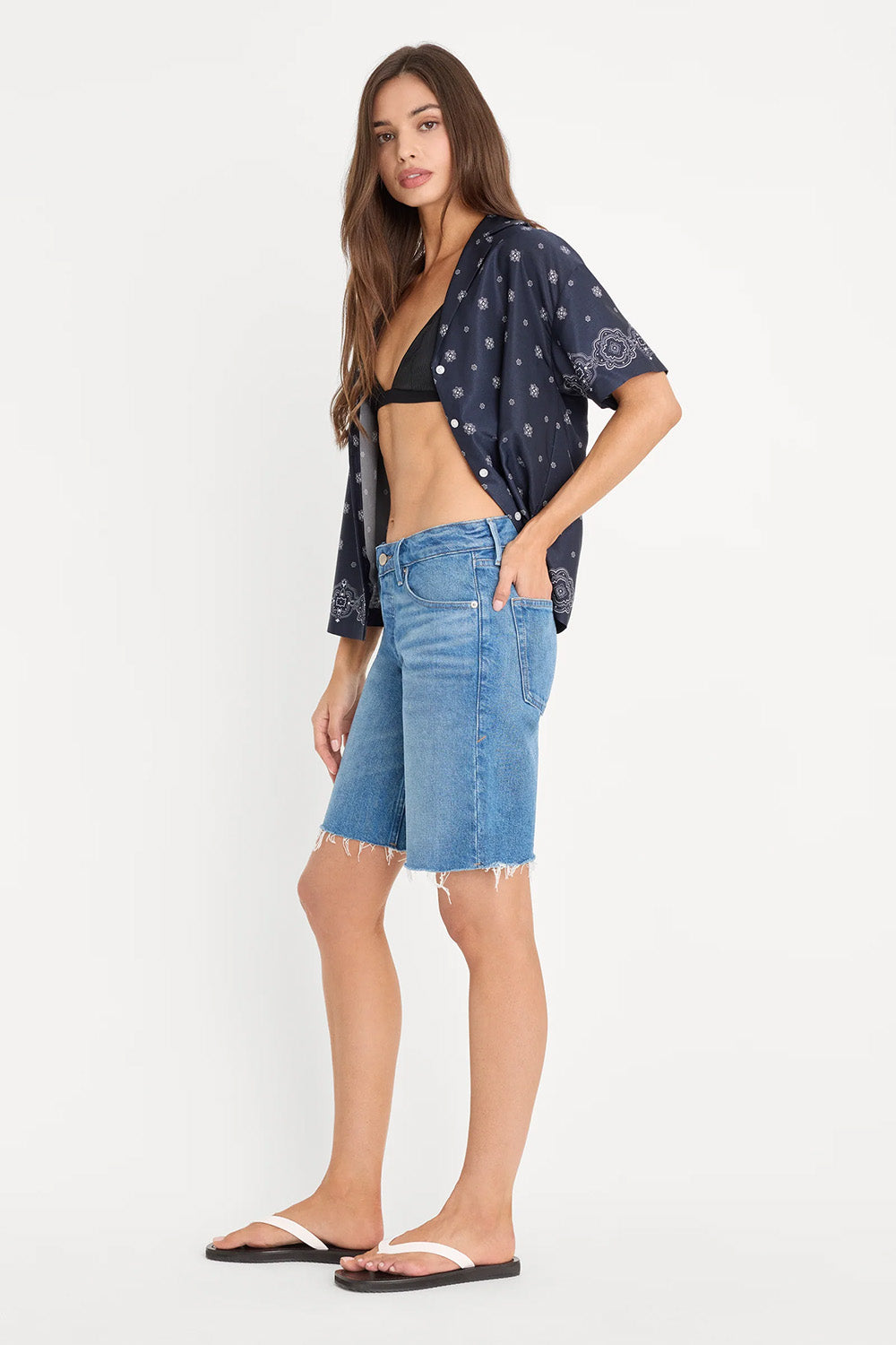 good american vintage bermuda indigo1387 side