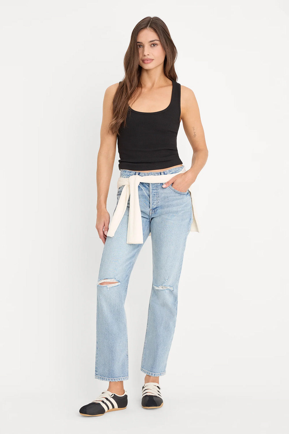 good american vintage straight ankle jean indigo1252 front