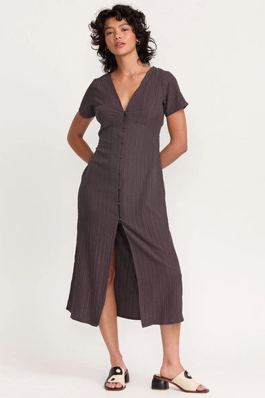 RVCA - Understated Midi Dress - Raisin - Front