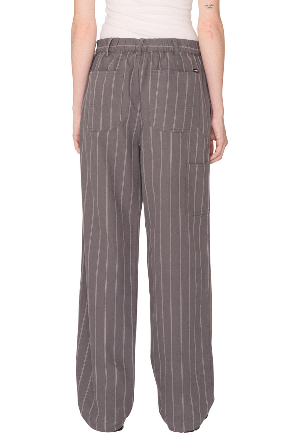 Obey - Mystery Stripe Carpenter Pant - Dark Grey Multi - Back