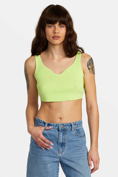 RVCA - Roundabout Sweater Tank - Neon Green - Front