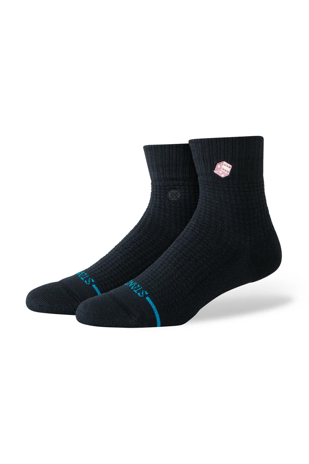 Stance - Dicey Waffle Quarter - Black - Flatlay Front