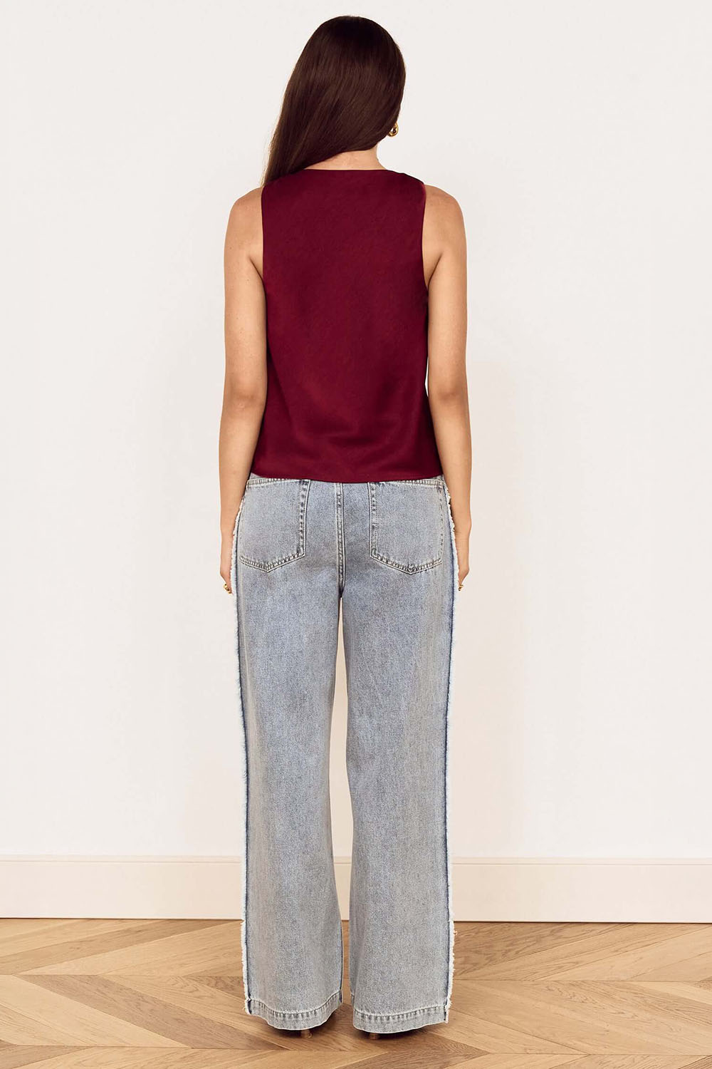 Mink Pink - Lumiere Bias Top - Wine - Back