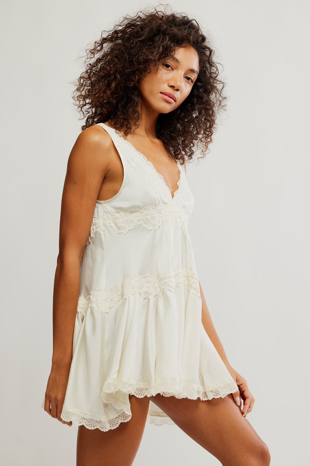 Free People - In this Groove Mini Slip - Tofu - Side