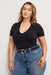Good American - Stretch Deep V Bodysuit - Black - Size 16