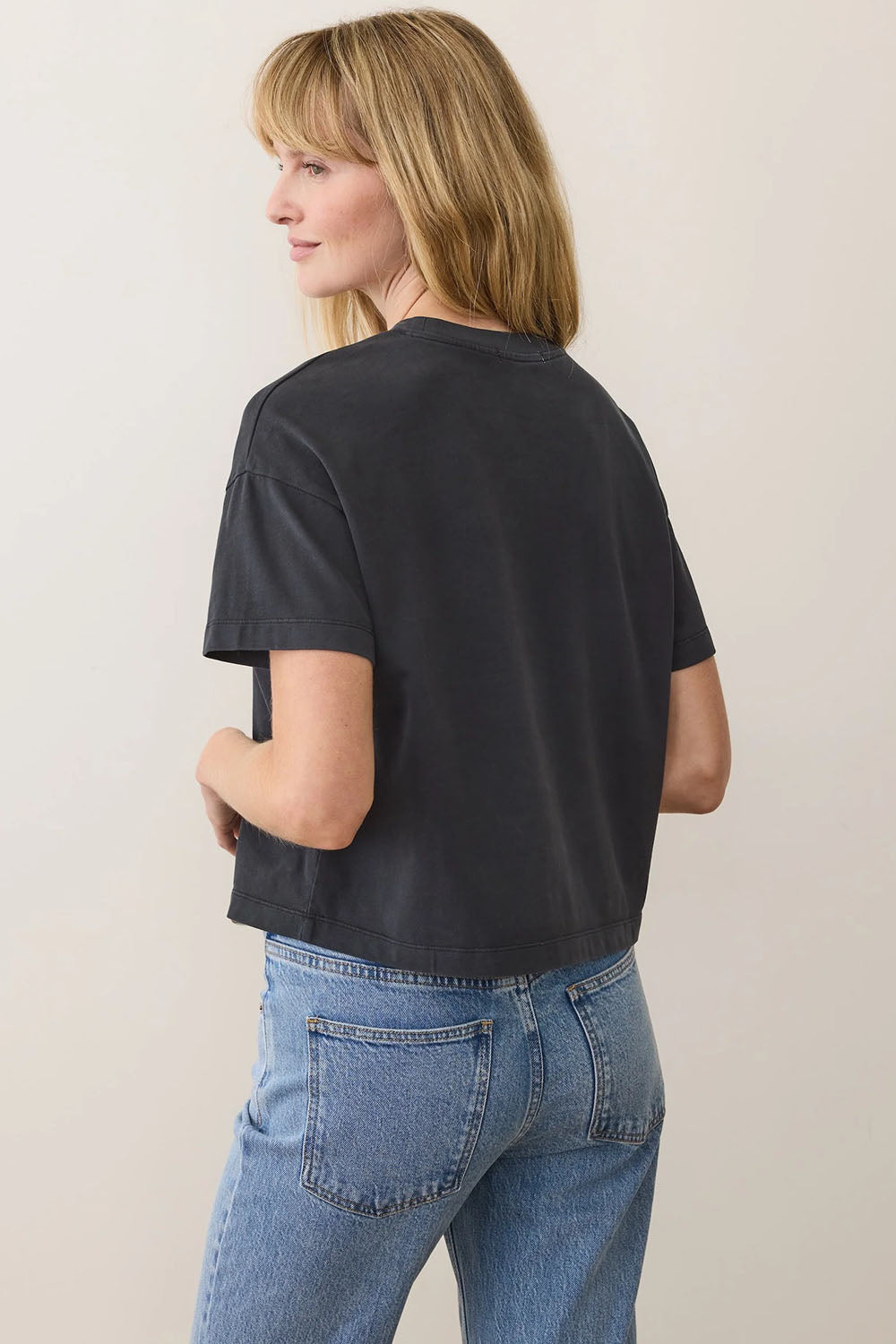 Marine Layer - Luxe Crew Tee - Black - Back