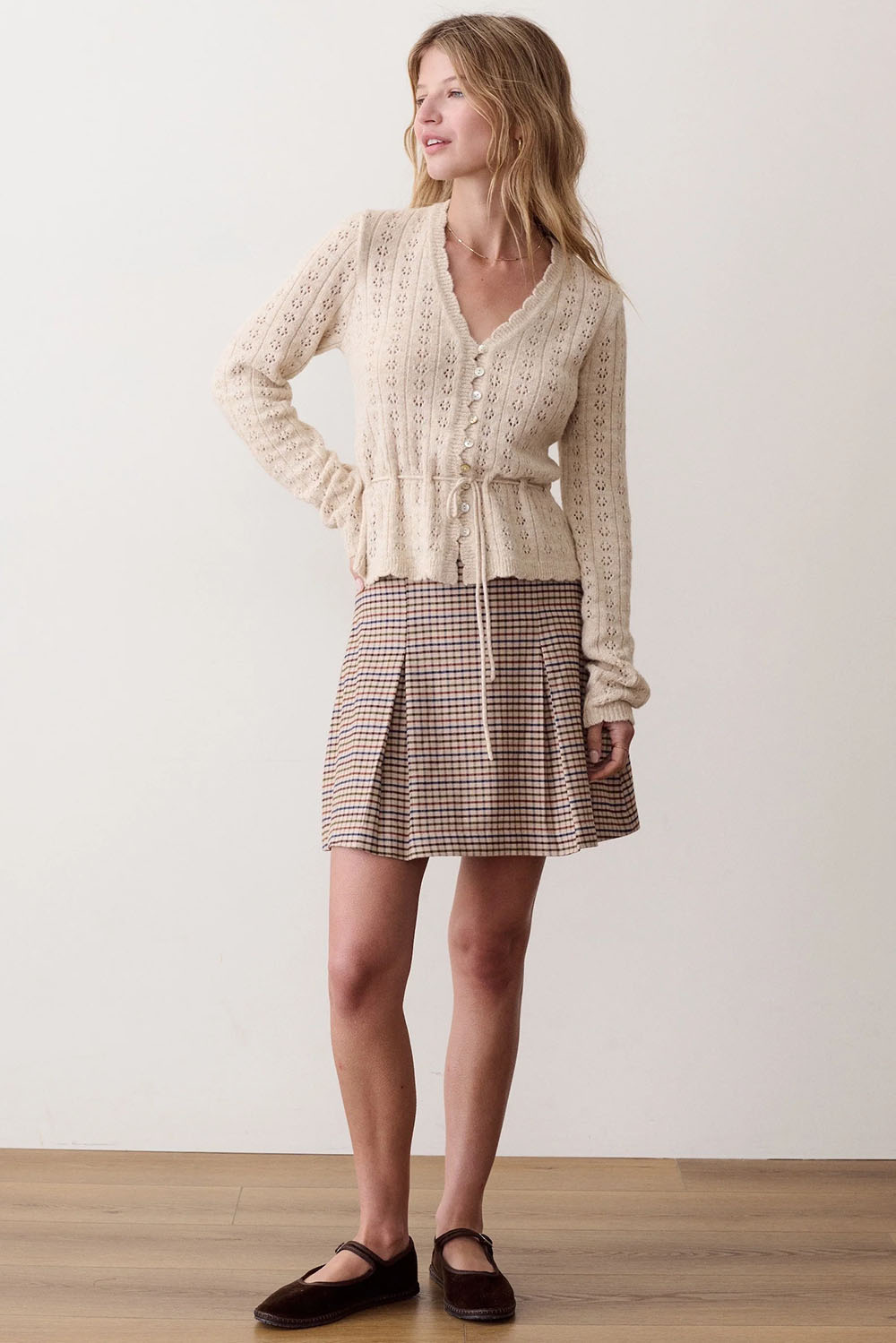 Lola Pleated Moleskin Skirt