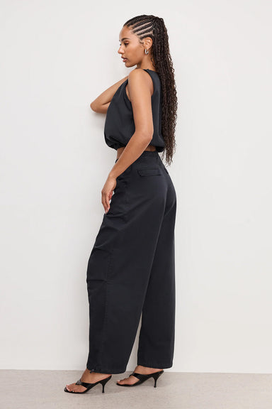 Good American - Twill Parachute Pants - Black - Side
